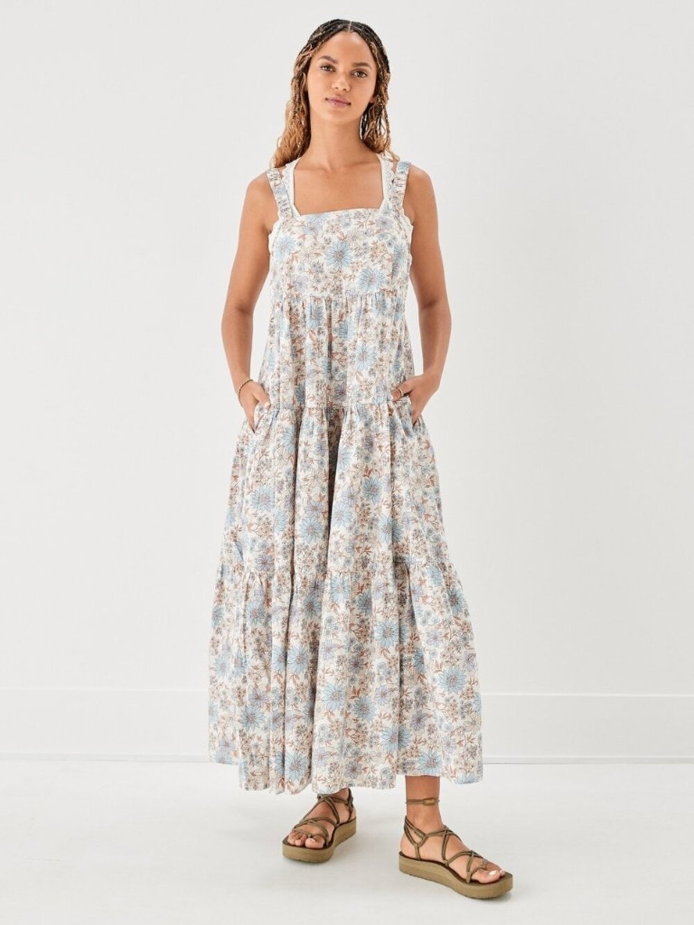 American Eagle Summer Dress Floral Midi Maxi Boho Country Cottage Floral Sz S, M